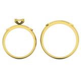 0.35 Carat (ctw) Yellow Plated Sterling Silver Round White Diamond Men & Womens Micro Pave Engagement Ring Trio Bridal Set 1/3 CT