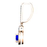 1.50 Carat (ctw) 10K Rose Gold Round Cut Blue Sapphire & White Diamond Ladies Halo Style Dangling Drop Earrings 1 1/2 CT