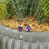 1.50 Carat (Ctw) Sterling Silver Round Cut Amethyst Ladies Solitaire Stud Earrings 1 1/2 CT
