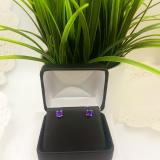 1.00 Carat (ctw) 14K White Gold Round Cut Amethyst Ladies Solitaire Stud Earrings 1 CT