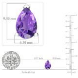 7x5mm Pear Amethyst Solitaire Stud Earrings for Her in 925 Sterling Silver