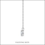2.00 Cttw Oval Cubic Zirconia V Bail Solitaire Pendant with 18 inch Silver Chain, 925 Sterling Silver