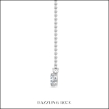 3.00 Cttw Oval Cubic Zirconia V Bail Solitaire Pendant with 18 inch Silver Chain, 925 Sterling Silver