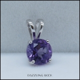 1.50 Carat (ctw) Sterling Silver Round Cut Amethyst Ladies Solitaire Pendant (Chain Included) 1 1/2 CT
