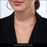 0.50 Cttw Pear Cut Solitaire Cubic Zirconia Classic Pendant with 18 inch Silver Chain, 925 Sterling Silver