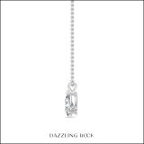 2.00 Cttw Pear Cut Solitaire Cubic Zirconia Classic Pendant with 18 inch Silver Chain, 925 Sterling Silver