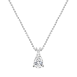 3.00 Cttw Pear Cut Solitaire Cubic Zirconia Classic Pendant with 18 inch Silver Chain, 925 Sterling Silver