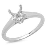 0.03 Carat (ctw) 10K White Gold Round White Diamond Ladies Bridal Semi Mount Engagement Ring