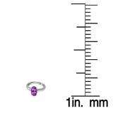 1.50 Carat (Ctw) Sterling Silver Oval Cut Amethyst Ladies Solitaire Bridal Engagement Ring 1 1/2 CT