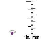1.00 Carat (Ctw) Sterling Silver Oval Cut Amethyst Ladies Solitaire Bridal Engagement Ring 1 CT