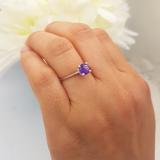 1.50 Carat (ctw) Sterling Silver Round Cut Amethyst Ladies Solitaire Bridal Engagement Ring 1 1/2 CT