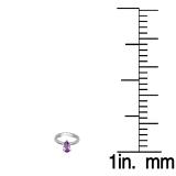 1.50 Carat (ctw) Sterling Silver Pear Cut Amethyst Ladies Solitaire Bridal Engagement Ring 1 1/2 CT