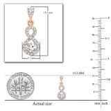 0.40 Carat (ctw) 10K Rose Gold Round Cut White Diamond Ladies Infinity Swirl Dangling Drop Earrings