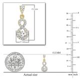 0.40 Carat (ctw) 10K Yellow Gold Round Cut White Diamond Ladies Infinity Swirl Dangling Drop Earrings
