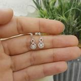 0.40 Carat (ctw) 18K White Gold Round Cut White Diamond Ladies Infinity Swirl Dangling Drop Earrings