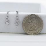 0.40 Carat (ctw) 18K White Gold Round Cut White Diamond Ladies Infinity Swirl Dangling Drop Earrings