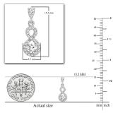 0.40 Carat (ctw) 18K White Gold Round Cut White Diamond Ladies Infinity Swirl Dangling Drop Earrings