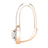 1.05 Carat (ctw) 14K Rose Gold Round Cut White Diamond Ladies Halo Style Dangling Drop Earrings 1 CT