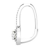 1.05 Carat (ctw) 14K White Gold Round Cut White Diamond Ladies Halo Style Dangling Drop Earrings 1 CT