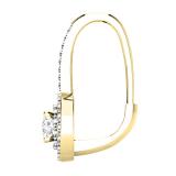 1.05 Carat (ctw) 18K Yellow Gold Round Cut White Diamond Ladies Halo Style Dangling Drop Earrings 1 CT