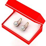 1.05 Carat (ctw) 18K Yellow Gold Round Cut White Diamond Ladies Halo Style Dangling Drop Earrings 1 CT