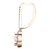 0.60 Carat (ctw) 18K Rose Gold Round White Diamond Ladies Halo Style Flower Dangling Earrings