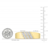 0.15 Carat (ctw) 10K Yellow Gold Round White Diamond Channel Set Men's Wedding Anniversary Band