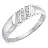 0.15 Carat (ctw) 14K White Gold Round White Diamond Channel Set Men's Wedding Anniversary Band