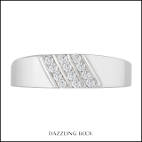 0.15 Carat (ctw) 14K White Gold Round White Diamond Channel Set Men's Wedding Anniversary Band