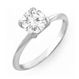 IGI CERTIFIED 0.50 Carat (ctw) 18K White Gold Round Cut White Diamond Ladies Bridal Engagement Solitaire Ring 1/2 CT