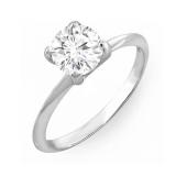 IGI CERTIFIED 0.40 Carat (ctw) 10K White Gold Round Cut White Diamond Ladies Bridal Engagement Solitaire Ring