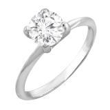 IGI CERTIFIED 1.00 Carat (ctw) 18K White Gold Round Cut White Diamond Ladies Bridal Engagement Solitaire Ring 1 CT