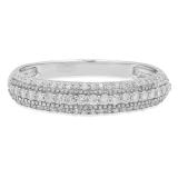 0.35 Carat (ctw) 10K White Gold Round White Diamond Ladies Bridal Anniversary Wedding Band Stackable Ring 1/3 CT