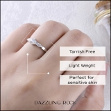 0.05 Carat (ctw) Sterling Silver Round White Diamond Ladies Solitaire With Accents Bridal Promise Engagement Ring