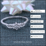 0.05 Carat (ctw) Sterling Silver Round White Diamond Ladies Solitaire With Accents Bridal Promise Engagement Ring