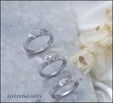 0.20 Carat (ctw) 10K White Gold Round Cut White Diamond Men & Women's Engagement Ring Trio Bridal Set 1/5 CT