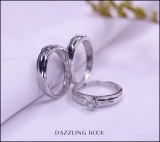 0.20 Carat (ctw) 10K White Gold Round Cut White Diamond Men & Women's Engagement Ring Trio Bridal Set 1/5 CT