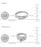 0.20 Carat (ctw) 10K White Gold Round Cut White Diamond Men & Women's Engagement Ring Trio Bridal Set 1/5 CT