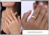 0.20 Carat (ctw) 10K Yellow Gold Round Cut White Diamond Men & Women's Engagement Ring Trio Bridal Set 1/5 CT
