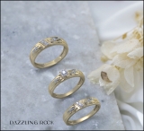 0.20 Carat (ctw) 10K Yellow Gold Round Cut White Diamond Men & Women's Engagement Ring Trio Bridal Set 1/5 CT
