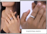 0.20 Carat (ctw) 14K White Gold Round Cut White Diamond Men & Women's Engagement Ring Trio Bridal Set 1/5 CT