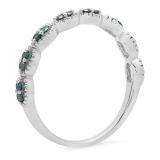 0.20 Carat (ctw) Sterling Silver Round Blue Diamond Ladies Anniversary Wedding Stackable Band Ring 1/5 CT