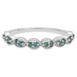 0.20 Carat (ctw) Sterling Silver Round Blue Diamond Ladies Anniversary Wedding Stackable Band Ring 1/5 CT
