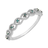 0.10 Carat (ctw) Sterling Silver Round Blue Diamond Ladies Anniversary Wedding Stackable Band Ring 1/10 CT
