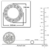 Round White Diamond Hollow Circle Shape Pushback Stud Earrings for Women (0.10 ctw, Color I-J, Clarity I2-I3) in 10K White Gold