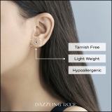Round White Diamond Hollow Circle Shape Screwback Stud Earrings for Women (0.10 ctw, Color I-J, Clarity I1-I2) in 14K Rose Gold