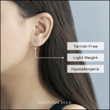 Round White Diamond Hollow Circle Shape Screwback Stud Earrings for Women (0.10 ctw, Color I-J, Clarity I1-I2) in 18K White Gold