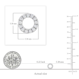 Round White Diamond Hollow Circle Shape Screwback Stud Earrings for Women (0.10 ctw, Color I-J, Clarity I1-I2) in 18K White Gold