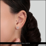 0.25 Carat (ctw) 18K Rose Gold Round Cut White Diamond Ladies Heart Shape Fashion Stud Earrings 1/4 CT