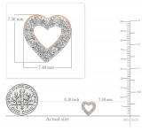0.25 Carat (ctw) 18K Rose Gold Round Cut White Diamond Ladies Heart Shape Fashion Stud Earrings 1/4 CT